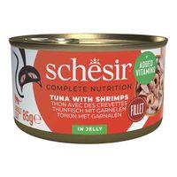 Schesir Complete and Balanced Wet Cat Food Tuna with Shrimps 85g