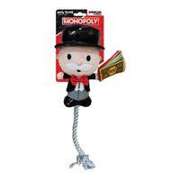 Hasbro Mr. Moneybags Squeak and Crinkle Plush with Rope Tug Dog Toy