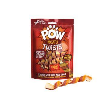POW Meaty Twists Chicken and Beef Dog Treat 10 Pack 120g