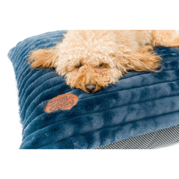 Snug & Cosy Faux Fur Dog Lounger Blue
