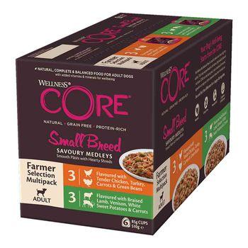 Wellness CORE Wet Small Breed Adult Dog Food Savoury Medleys Farmer 6x85g