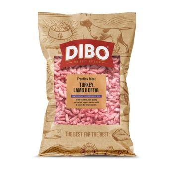 DIBO Free Flow Turkey, Lamb & Offal Raw Dog Food 1kg