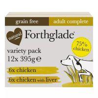 Forthglade Chicken & Chicken With Liver Complete Wet Adult Dog Food 12x395g