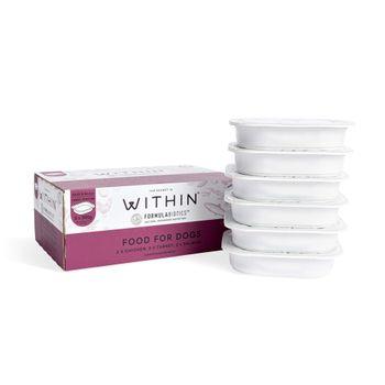 Within Grain Free Complete Adult Food, Variety Pack, Chicken, Turkey, Salmon 6x395g