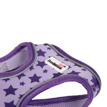 Doodlebone Snappy Violet Star Dog Harness, Large