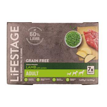 Lifestage Grain Free Adult Wet Dog Food Lamb 7x395g