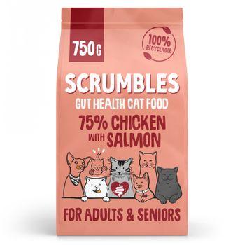 Scrumbles Dry Cat Food for Adult & Seniors Salmon 750g