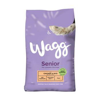 Wagg Complete Senior Dry Dog Food with Chicken & Rice, 15kg