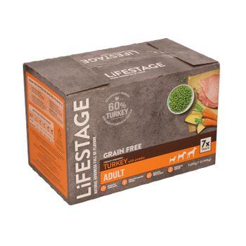 Lifestage Grain Free Adult Wet Dog Food Turkey 7x395g