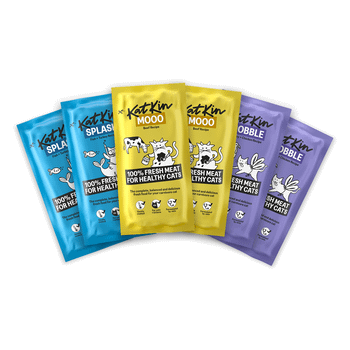 KatKin SURF & TURF Fresh Cat and Kitten Food, Variety Pack (Fish, Beef & Turkey) 6x80g