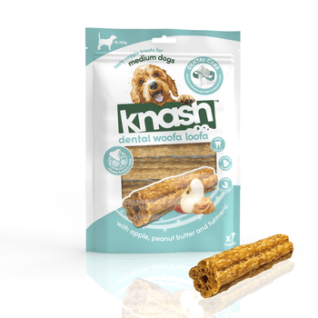 Knash Woofa Loofa Medium Mint or Apple Dog Treat 7 Pack, 196g
