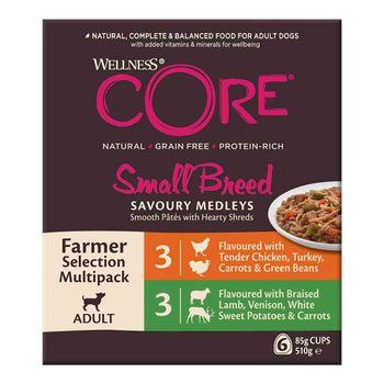 Wellness CORE Wet Small Breed Adult Dog Food Savoury Medleys Farmer 6x85g