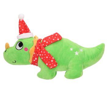 Smart Choice Squeaky Plush Dinosaur Christmas Dog Toy