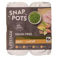 Lifestage Adult Grain Free Chicken Dog Food Tray 4x90g