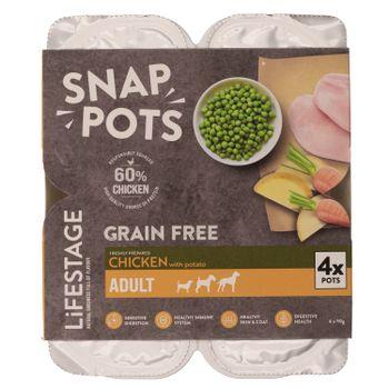 Lifestage Adult Grain Free Chicken Dog Food Tray 4x90g