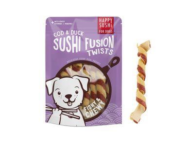 Happy Sushi Fusion Twists Cod and Duck Dog Treat, 120g