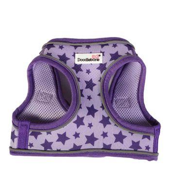 Doodlebone Violet Star Snappy Dog Harness, Medium