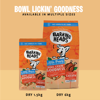 Barking Heads Little Paws Bowl Lickin Goodness Chicken Dry Dog Food, 1.5kg