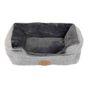 Pet Brands Herringbone Square Dog Bed, Small, Grey
