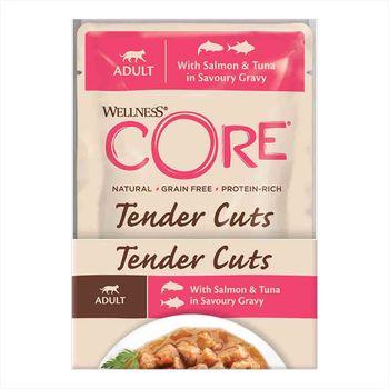 Wellness CORE Tender Cuts with Salmon & Tuna in Savoury Gravy Adult Cat Wet Food 85g