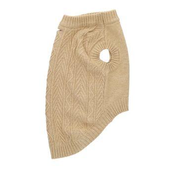 Rufus & Rosie Sleeveless Dog Jumper Beige M Plus