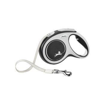 Flexi New Comfort Tape Retractable Dog Lead, Black, 5m