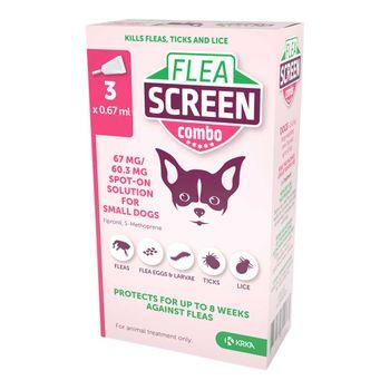 Flea Screen Combo Spot-On Flea & Tick Treatment for Small Dog 2-10kg, 3 Pipettes