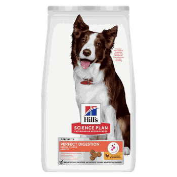 Hill's Science Plan Perfect Digestion Medium Adult 1+ Dry Dog Food with Chicken & Brown Rice 2.5kg
