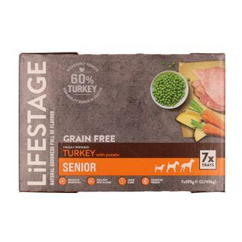 Lifestage Grain Free Senior Wet Dog Food Turkey 7x395g