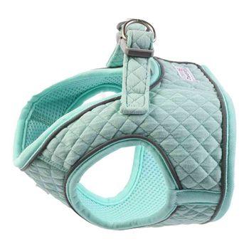 Doodlebone Snappy Mint Quilt Dog Harness 1-2