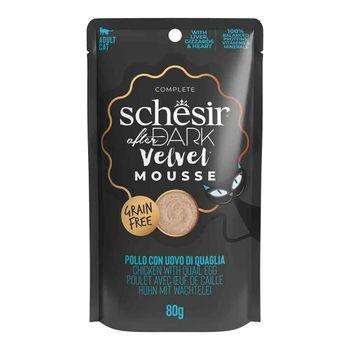 Schesir After Dark Complete and Balanced Wet Cat Food Chicken & Quail Egg in Mousse 80g