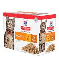 Hill's Science Plan Adult Wet Cat Food Multipack Chicken & Turkey Flavour 12x85g