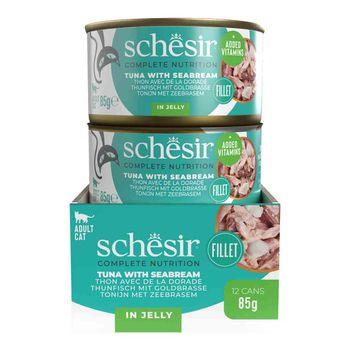 Schesir Complete and Balanced Wet Cat Food, Tuna with Seabream, 85g