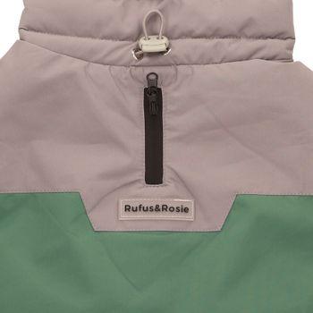 Rufus & Rosie Dog Overcoat Grey & Green L+