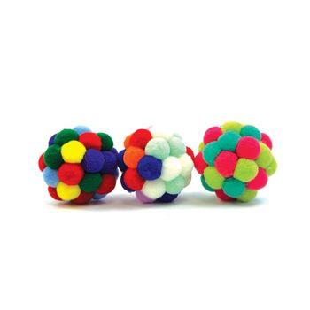 Tabby Patch Pom Pom Balls Cat Toys 2pcs