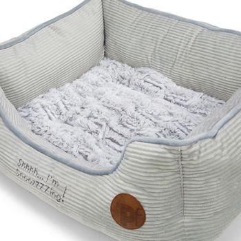 Petface Grey Cord Square Pet Bed