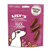 Lilys Kitchen Dog Treats Scrumptious Duck and Venison Sausages 70g