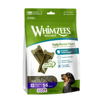 Whimzees by Wellness Soft Stix Extra Small Daily Dental Chew Value Bag 56 pack