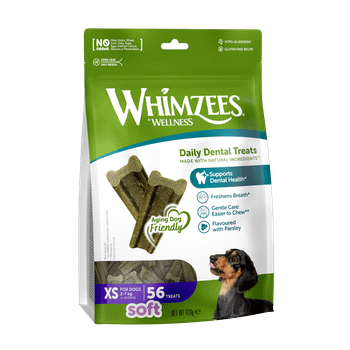Whimzees by Wellness Soft Stix Extra Small Daily Dental Chew Value Bag 56 pack