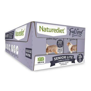NatureDiet Feel Good Senior Lite Wet Dog Food 18 x 390 g