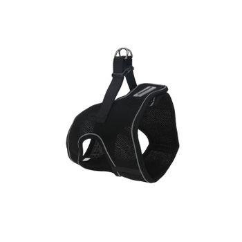 Rufus & Rosie Mesh Step-In Black Dog Harness, XS-S