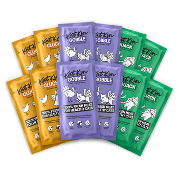 KatKin THE BIRDS Fresh Cat and Kitten Food, Variety Pack (Chicken, Turkey & Duck) 12x80g