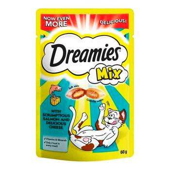 Dreamies Mix with Scrumptious Salmon and Delicious Cheese 60g