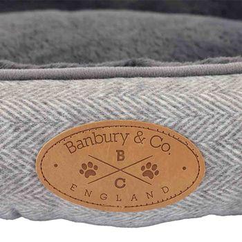 Pet Brands Herringbone Square Dog Bed, Small, Grey