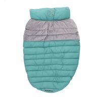 Rufus & Rosie Turquoise & Grey Dog Puffer Jacket, S
