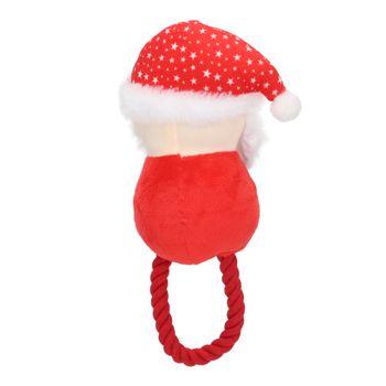 Rosewood Squeaky Plush & Rope Christmas Dog Toy
