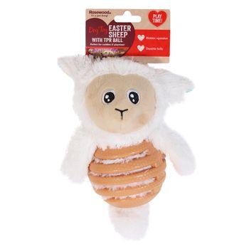 Rosewood Easter Sheep with TPR Ball Dog Toy