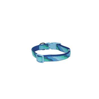 Rufus & Rosie Seashore Blue Adjustable Dog Collar, Medium