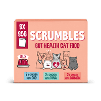 Scrumbles Grain Free Wet Cat Jelly Recyclable Pouch Fish Selection 8x85g