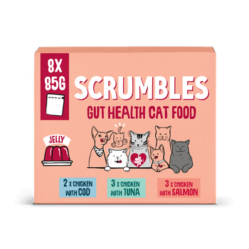 Scrumbles Grain Free Wet Cat Jelly Recyclable Pouch Fish Selection 8x85g